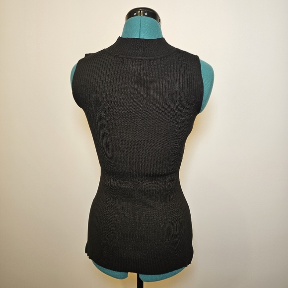 LU❤️NYC black rayon ribbed knit sleeveless long top size S US - Picture 4 of 7